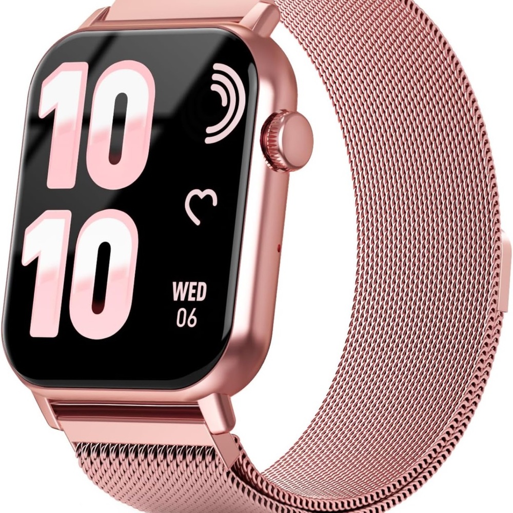 Smartwatch with Rose Gold Mesh Band